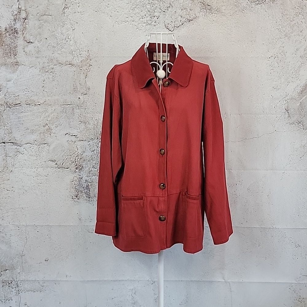 David Dart Sport Vintage Red Button-Up Jacket Lightweight Womens Size L